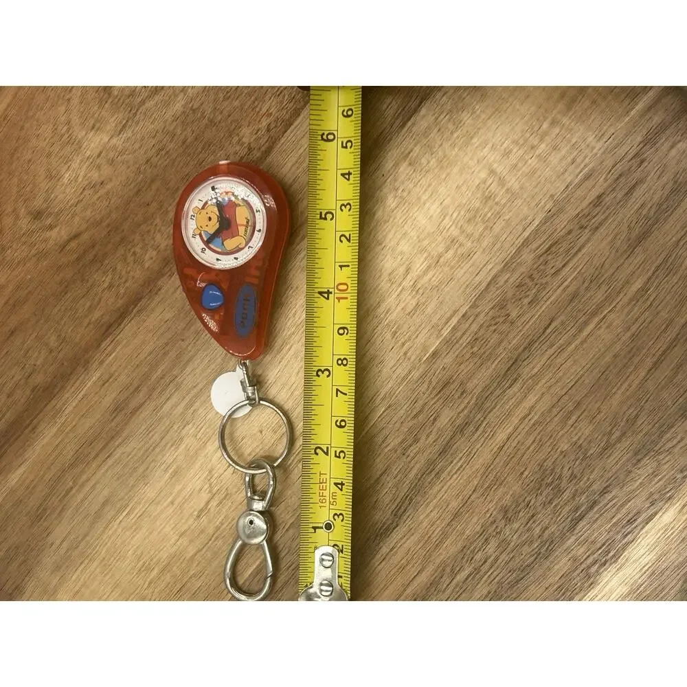 Vintage Disney Winnie the Pooh Fantasma Keychain Alarm Clock Flashlight Toy NOS